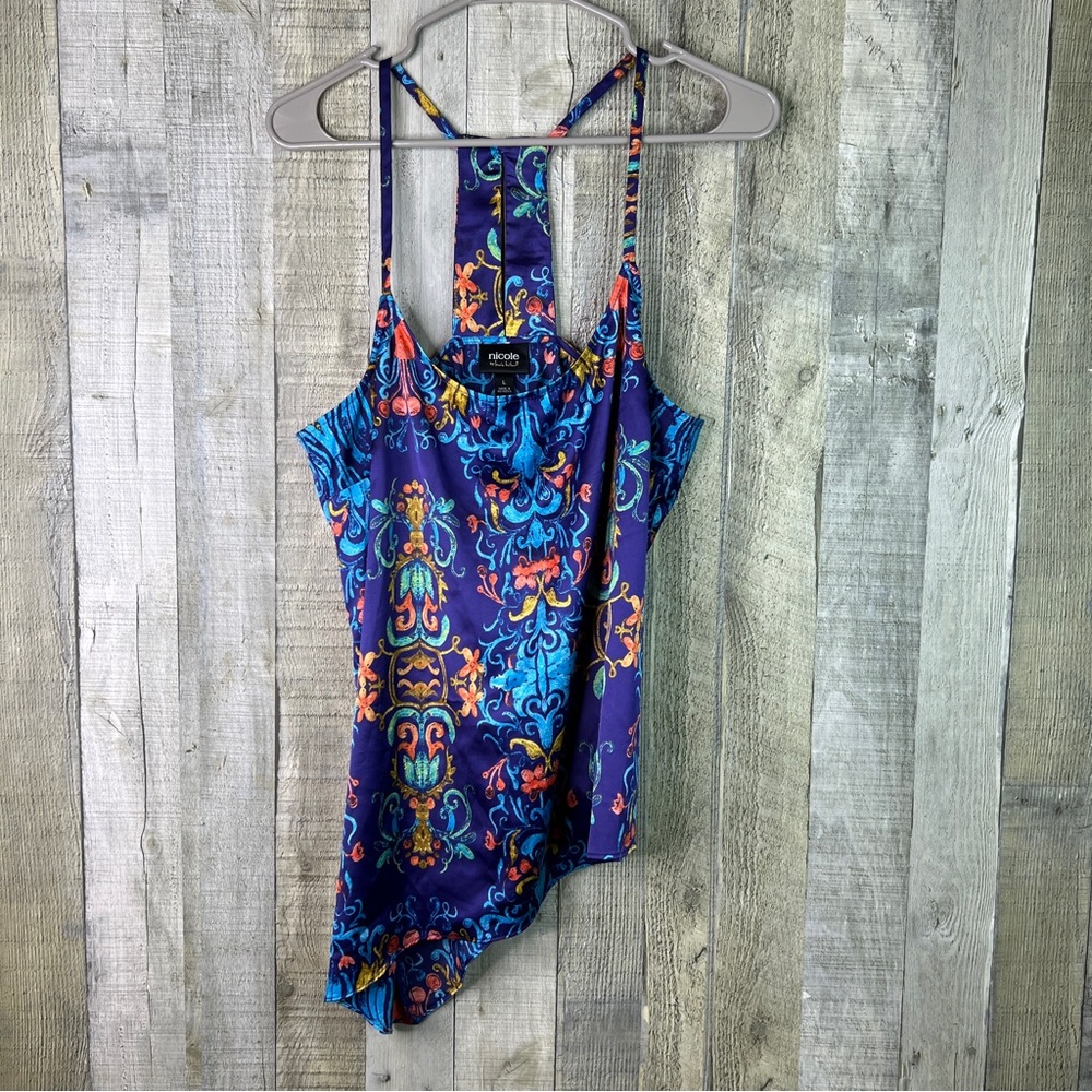 Nicole by Nicole Miller Large Tank Top Cutout Back Very Colorful
